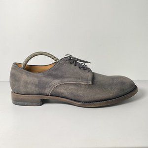 Paul Smith Gray Oxford Dress Shoes Mens 9 Gray Suede Leather Italy Derby Lace Up